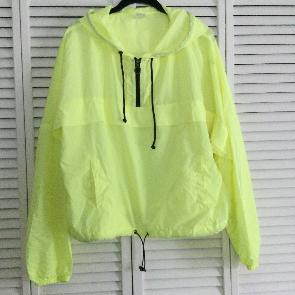 No Boundaries Rain Slicker in Lime Green